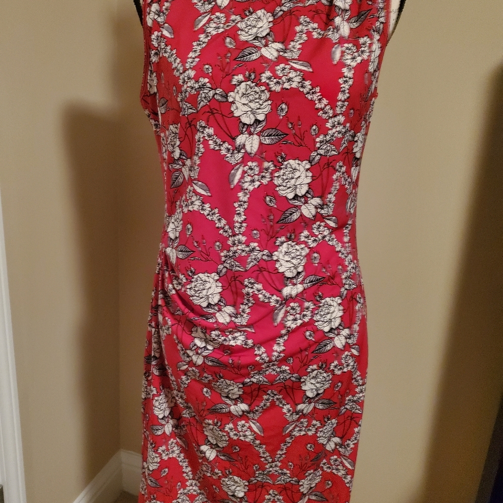 Max Studio red print dress, size Large